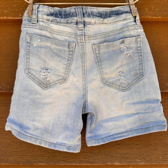 Girls Light Wash Denim Jean Shorts By Indigo Rein Forever Adjustable Waist - Picture 4 of 10